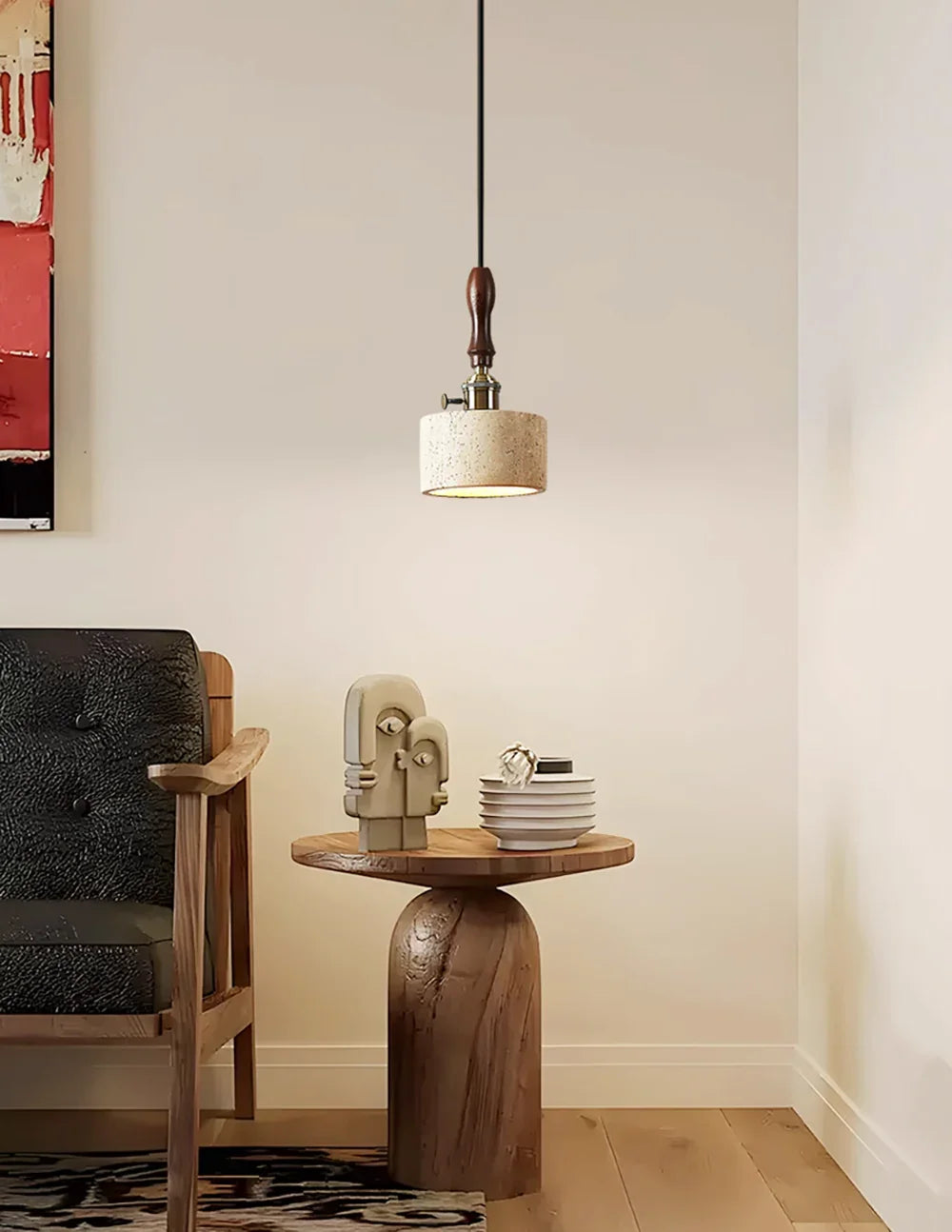 Cylinder Franciska Travertine Pendant Lamp – Travertine detail 7