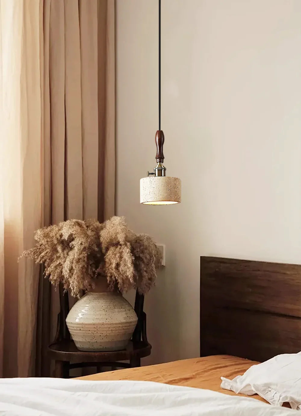 Cylinder Franciska Travertine Pendant Lamp – Travertine detail 8