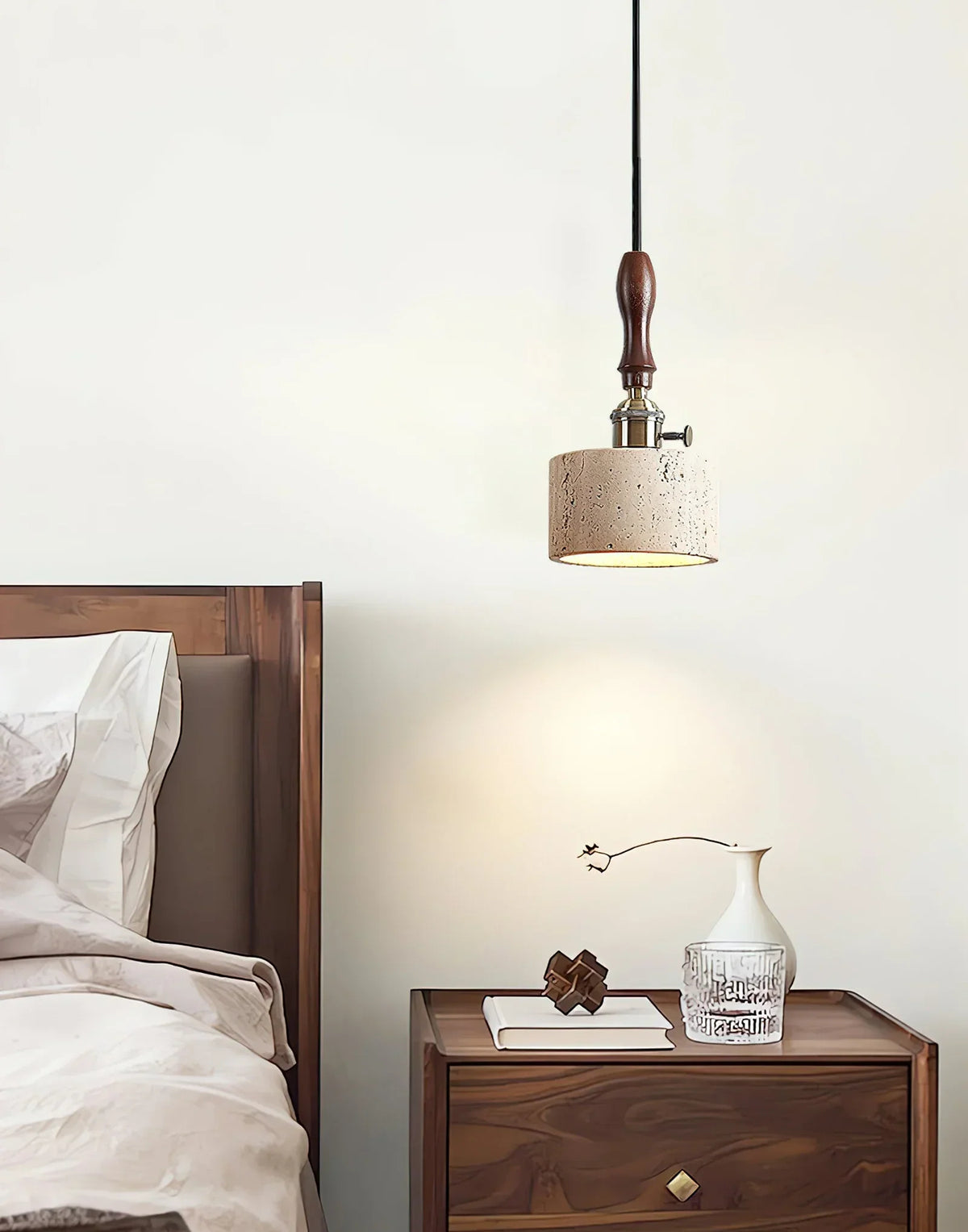 Cylinder Franciska Travertine Pendant Lamp – Travertine detail 11