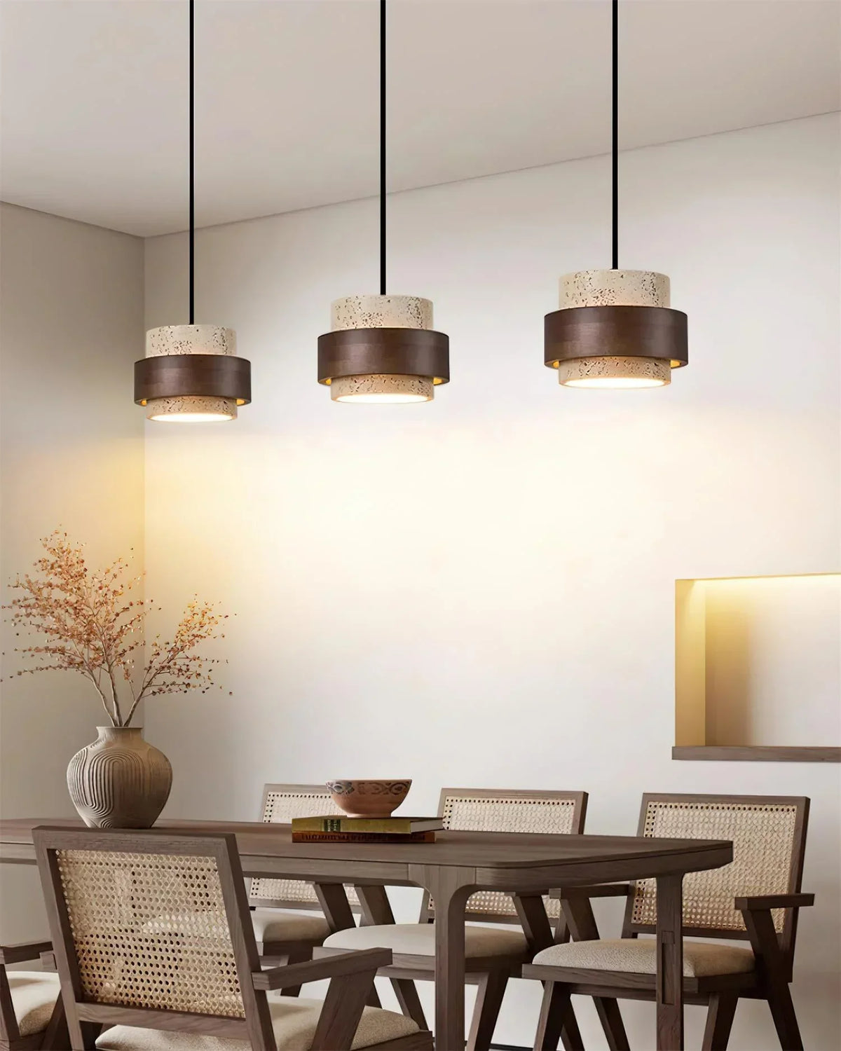 Cylinder Stonova Travertine Pendant Lamp – Travertine detail 13