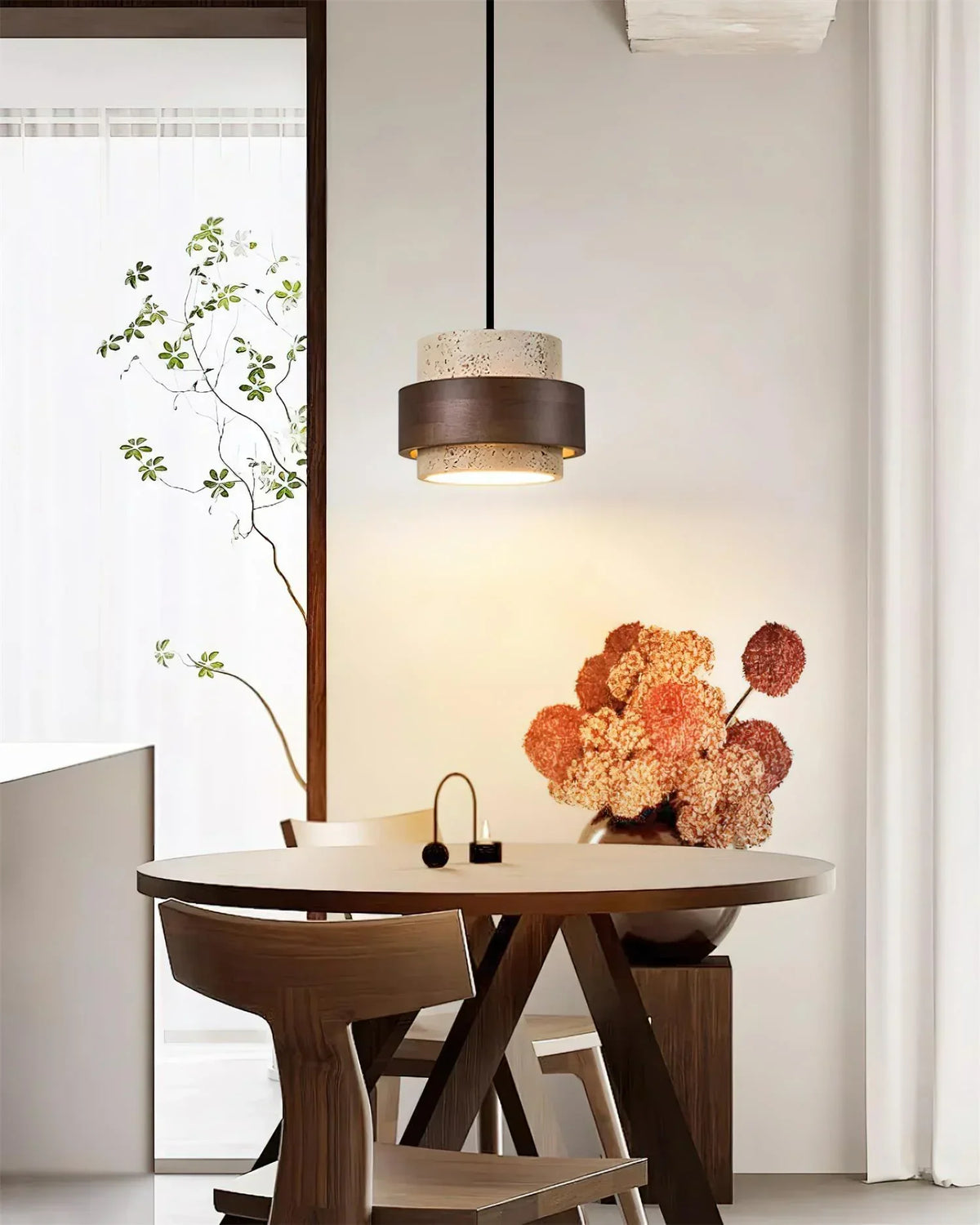 Cylinder Stonova Travertine Pendant Lamp – Travertine detail 18