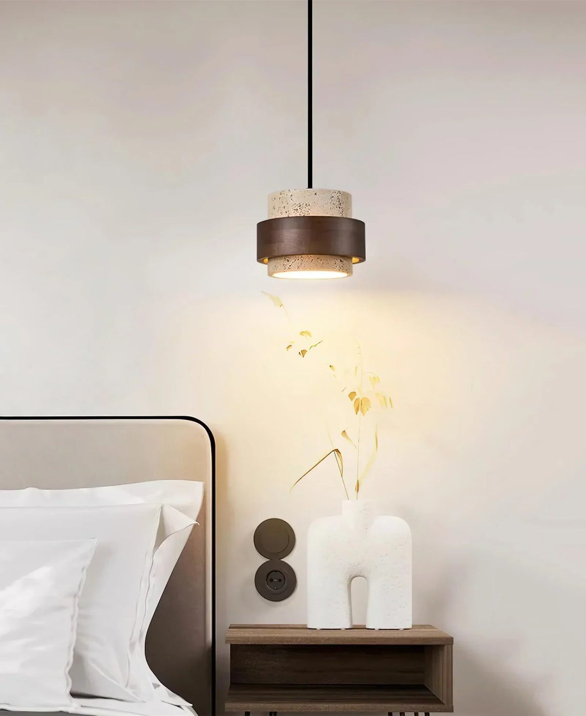 Cylinder Stonova Travertine Pendant Lamp – Travertine detail 12