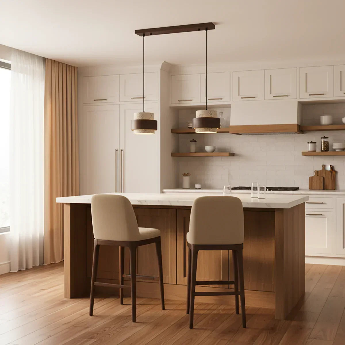 Cylinder Stonova Travertine Pendant Lamp – Travertine detail 3