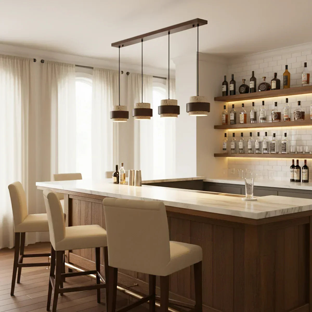 Cylinder Stonova Travertine Pendant Lamp – Travertine detail 6
