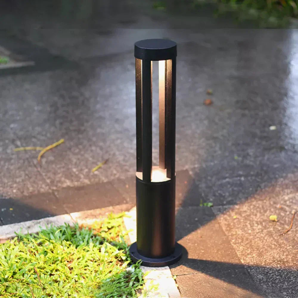 Cylindrical Black Garden Outdoor Light – detail 2