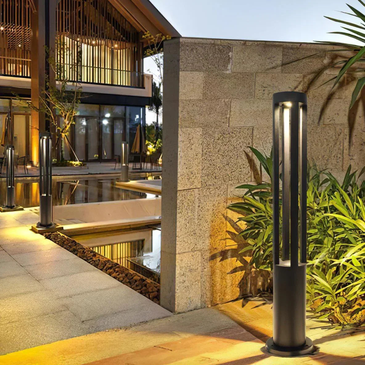 Cylindrical Black Garden Outdoor Light – detail 7