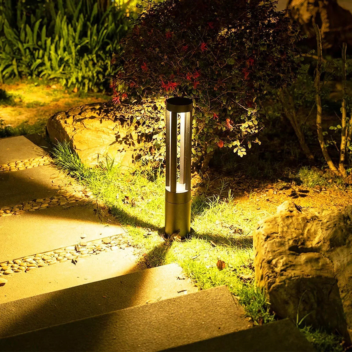 Cylindrical Black Garden Outdoor Light – detail 3