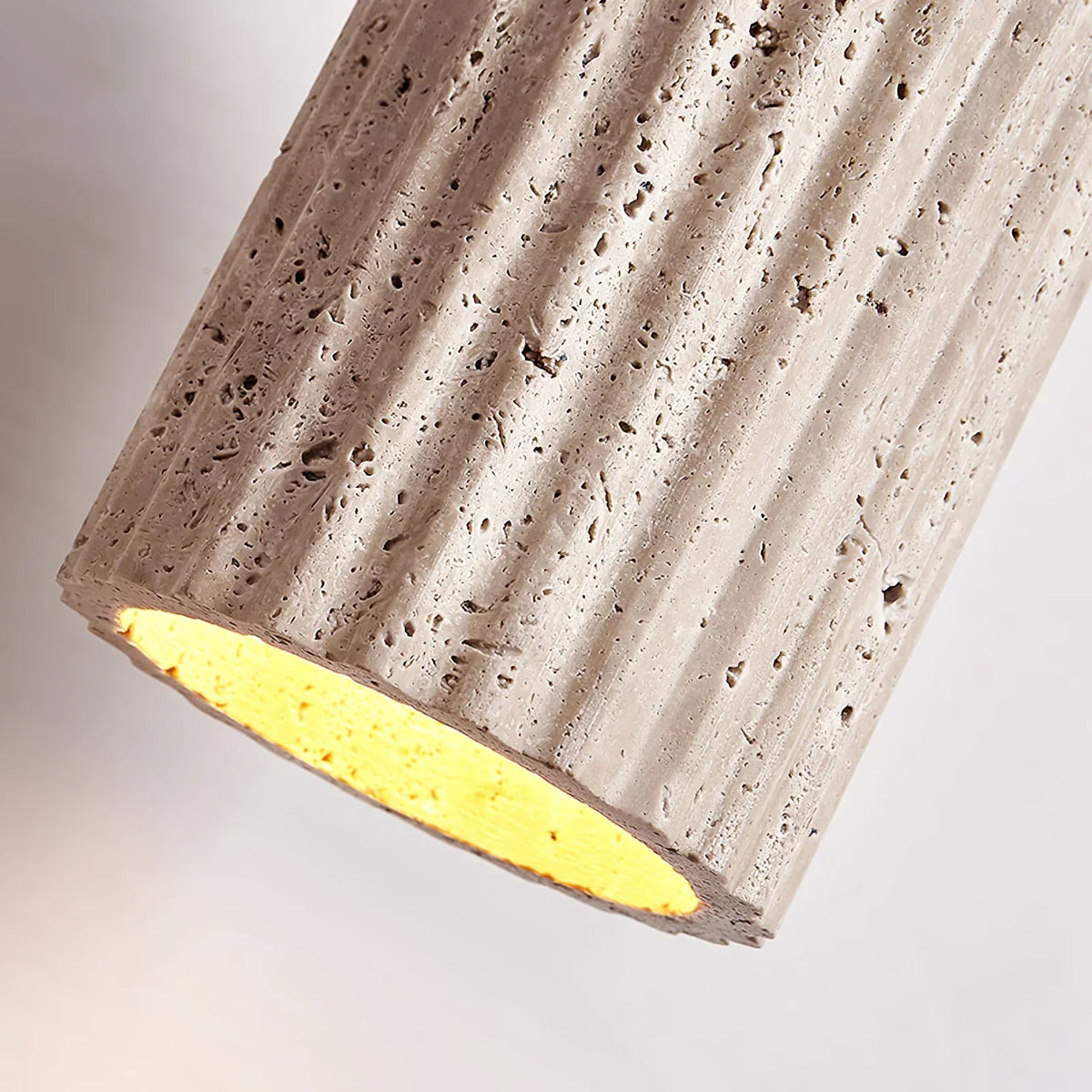 Cylindrical Caelia Travertine Pendant Light – Travertine detail 11