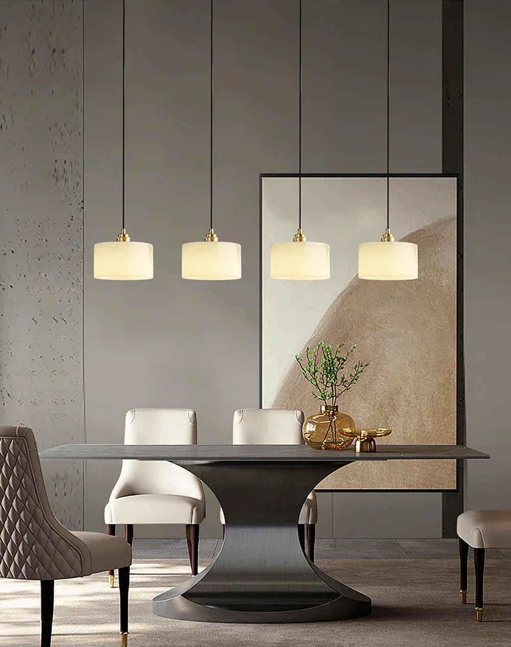 Cylindrical Alabaster Pendant Light – Alabaster detail 7