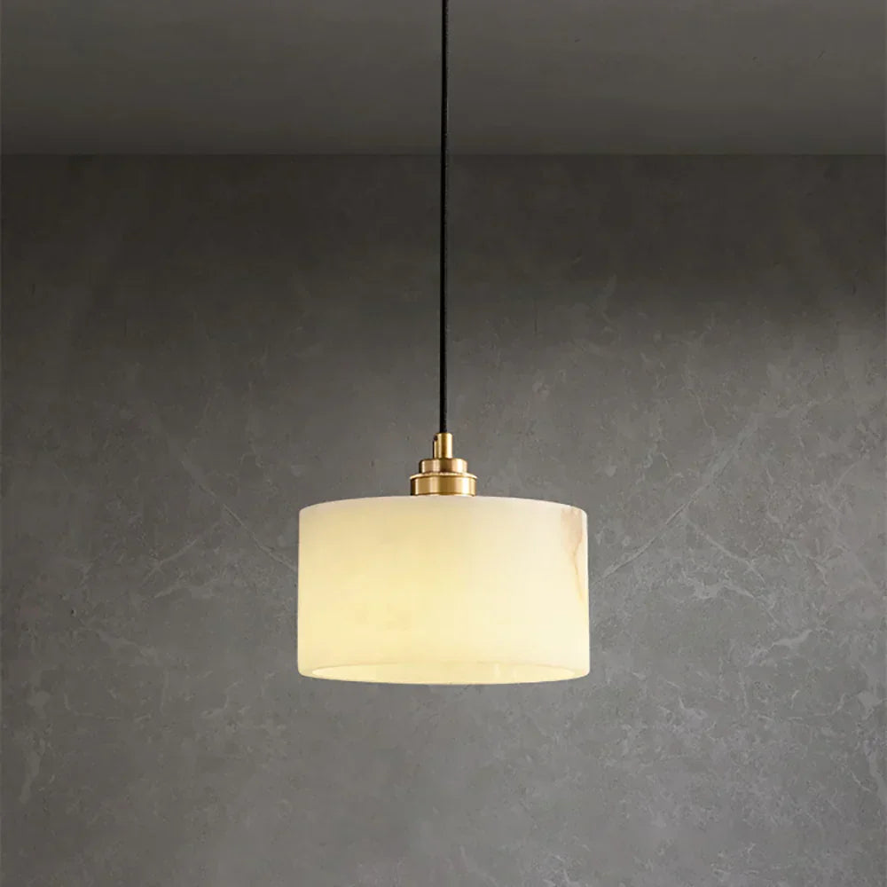 Cylindrical Alabaster Pendant Light – Alabaster detail 15