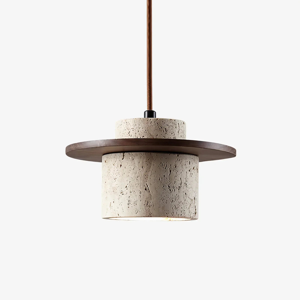 Cylindrical Stonova Duo Travertine Pendant Light – Travertine detail 18