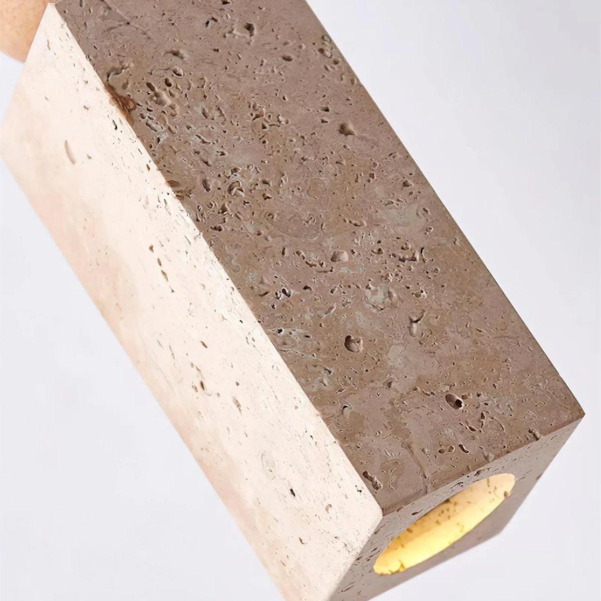 Cylindrical Travertine Fables Pendant Lamp – Travertine detail 9