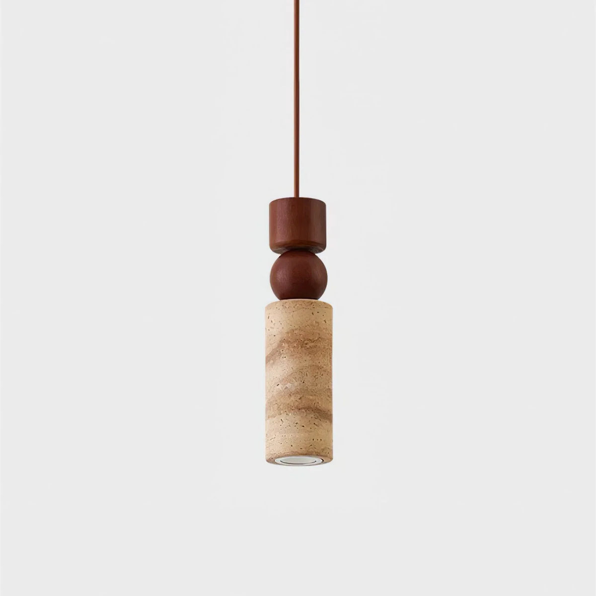Cylindrical Travertine Fables Pendant Lamp – Travertine detail 12