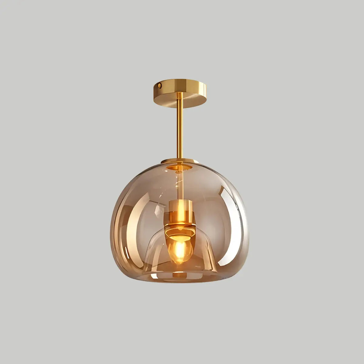 Vintage Glass Semi-Flush Ceiling Light for Entryway – Glass detail 14