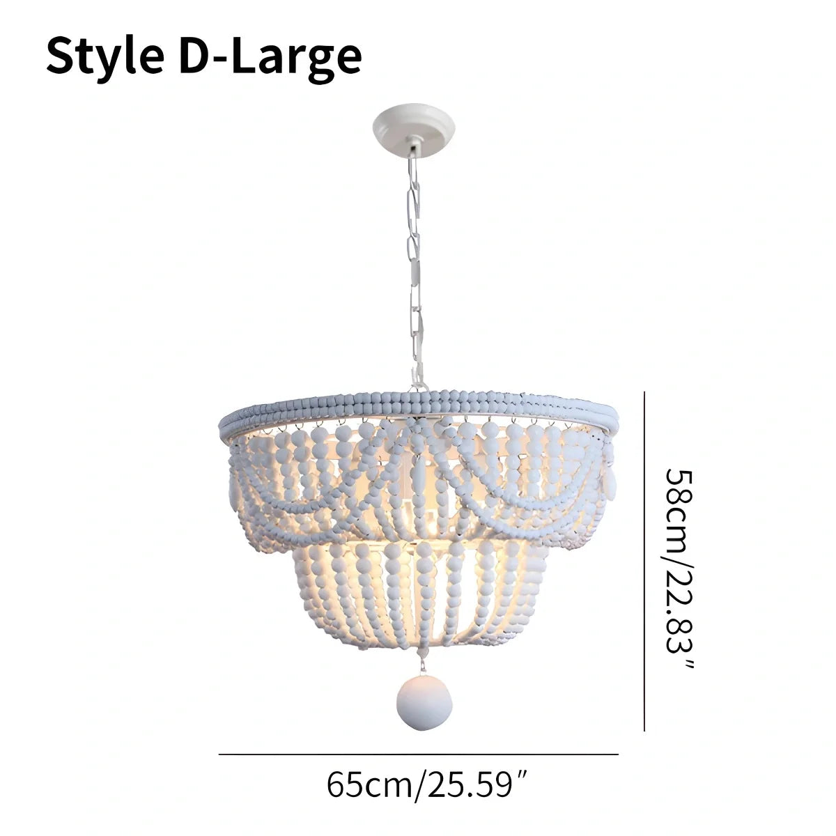 Retro Wooden Bead Chandelier for Dining Room – detail 22