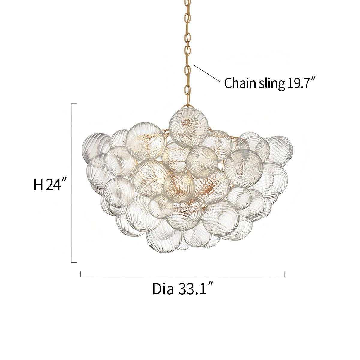 Vortex Glass Bubble Ball Chandelier – Glass detail 14