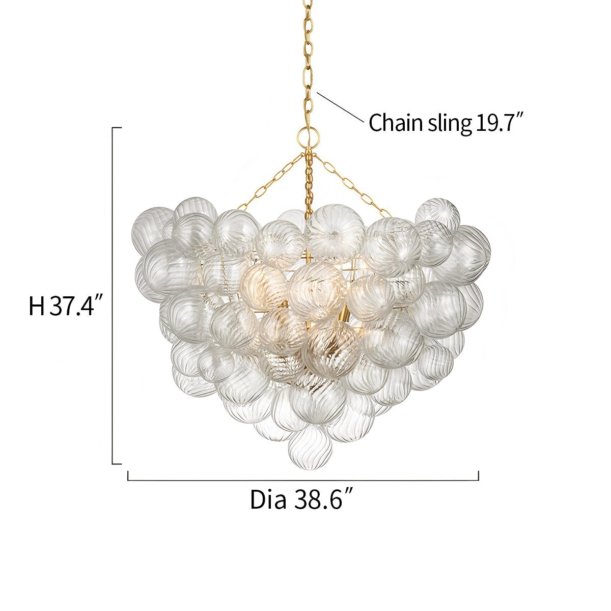 Vortex Glass Bubble Ball Chandelier – Glass detail 16
