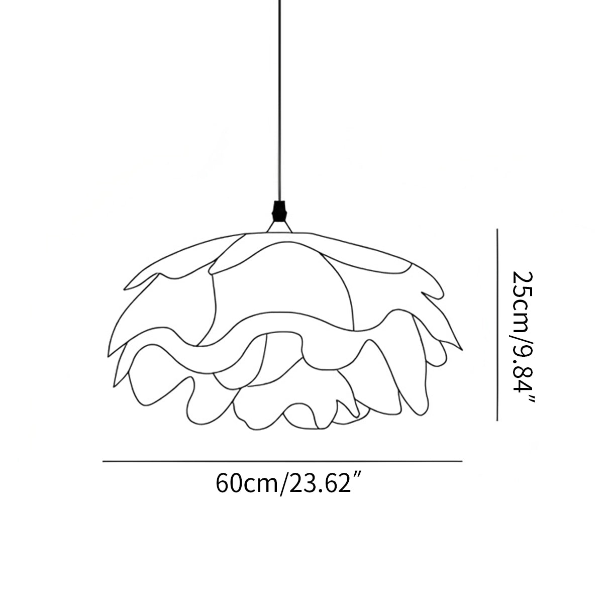 Flower Shaped White Pendant Lamp for Bedroom – detail 6