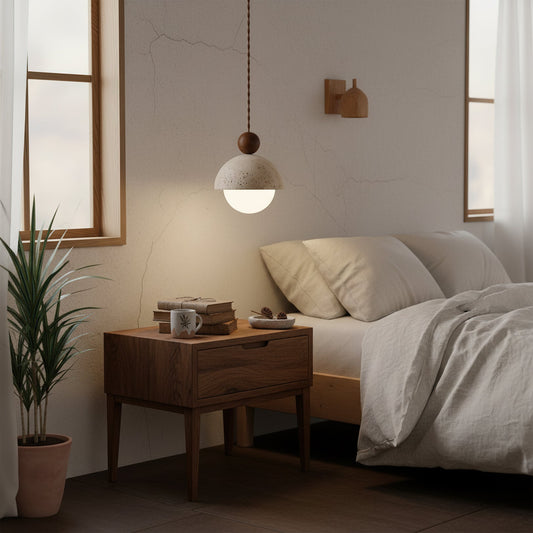 Palermo Travertine Pendant Light for Bedside