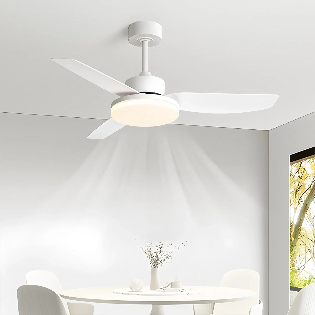 White Remote Control Ceiling Fan Light – detail 4