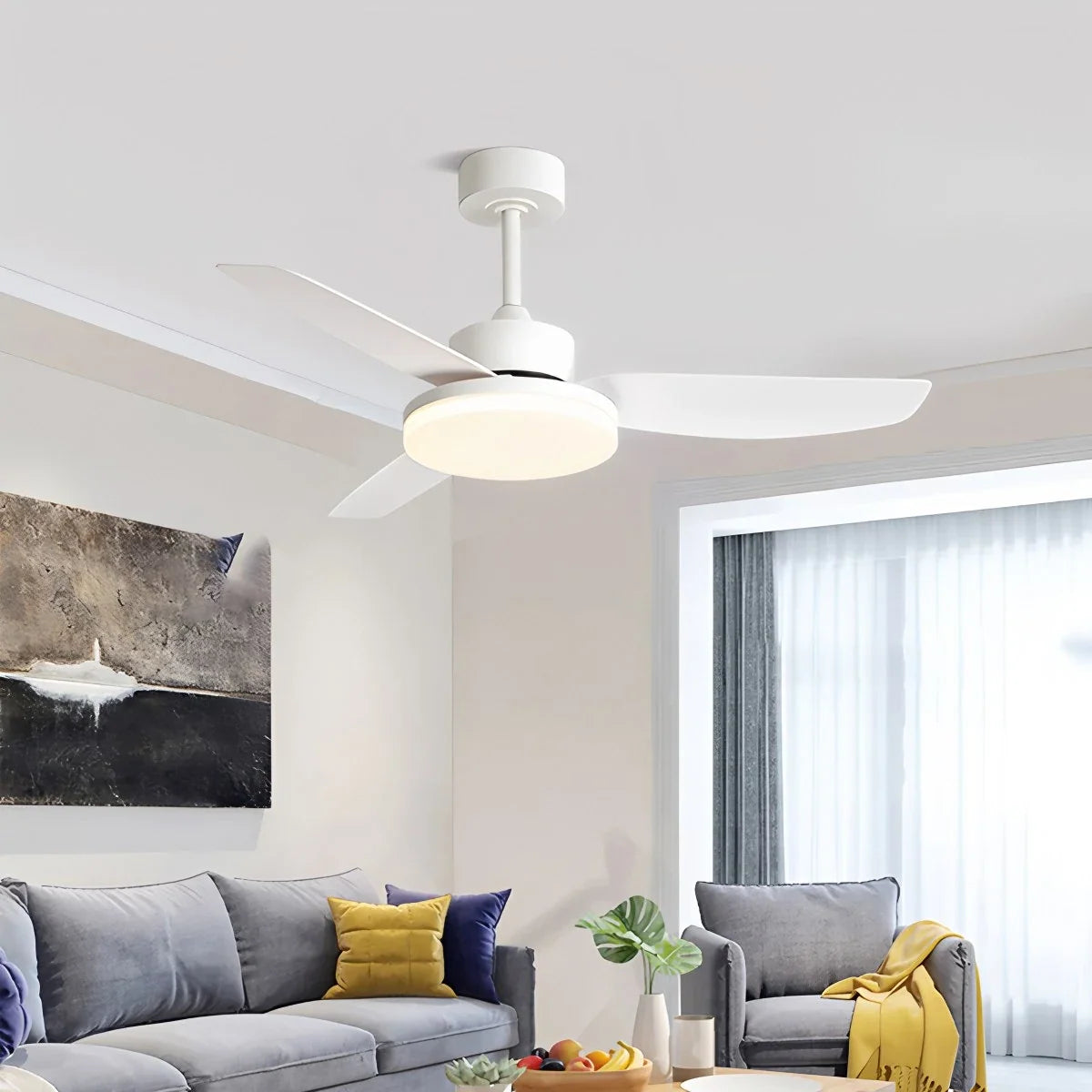 White Remote Control Ceiling Fan Light – detail 6