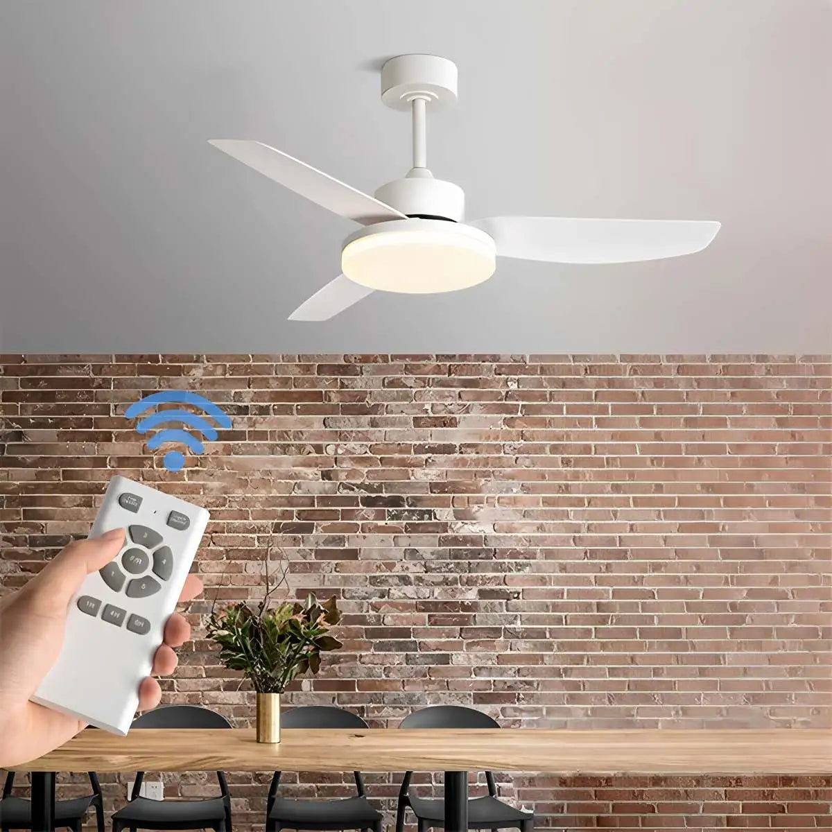 White Remote Control Ceiling Fan Light – detail 7