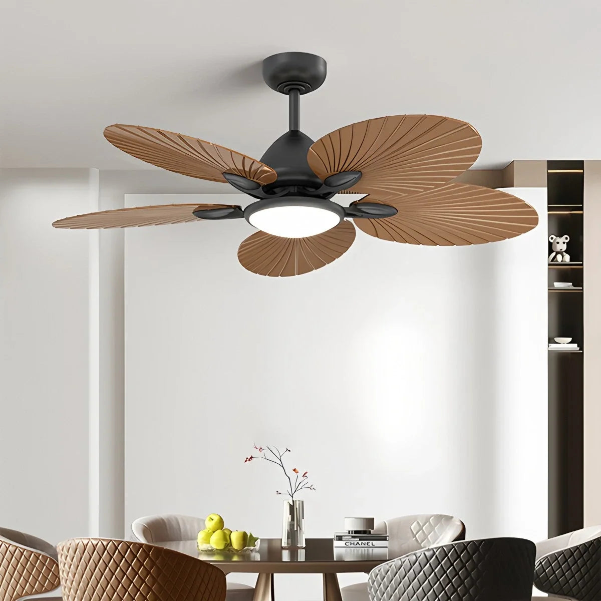 5-Blade Palm Leaf Ceiling Fan with Light – detail 5
