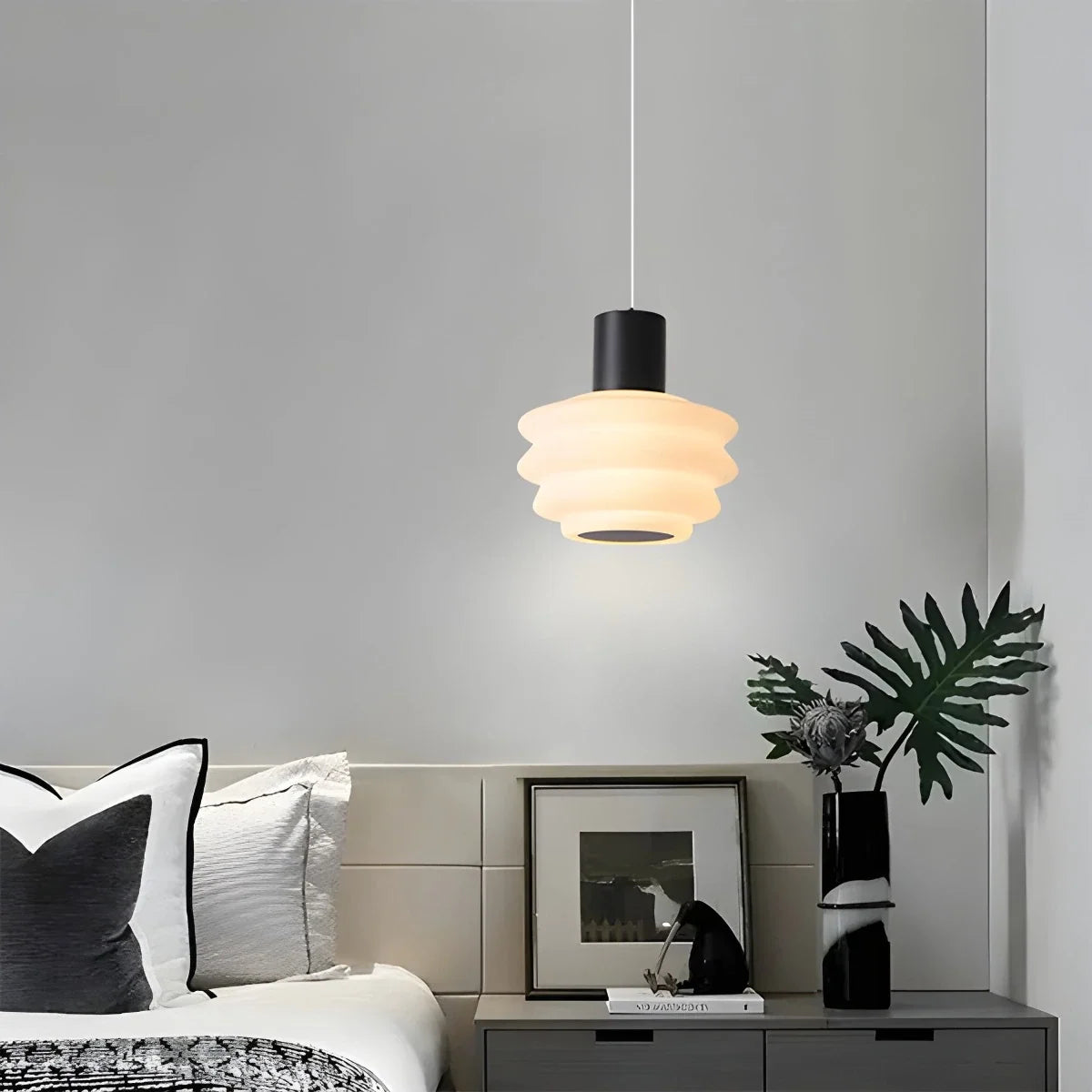 Nordic Cream Style LED Bedroom Small Pendant Light – detail 7