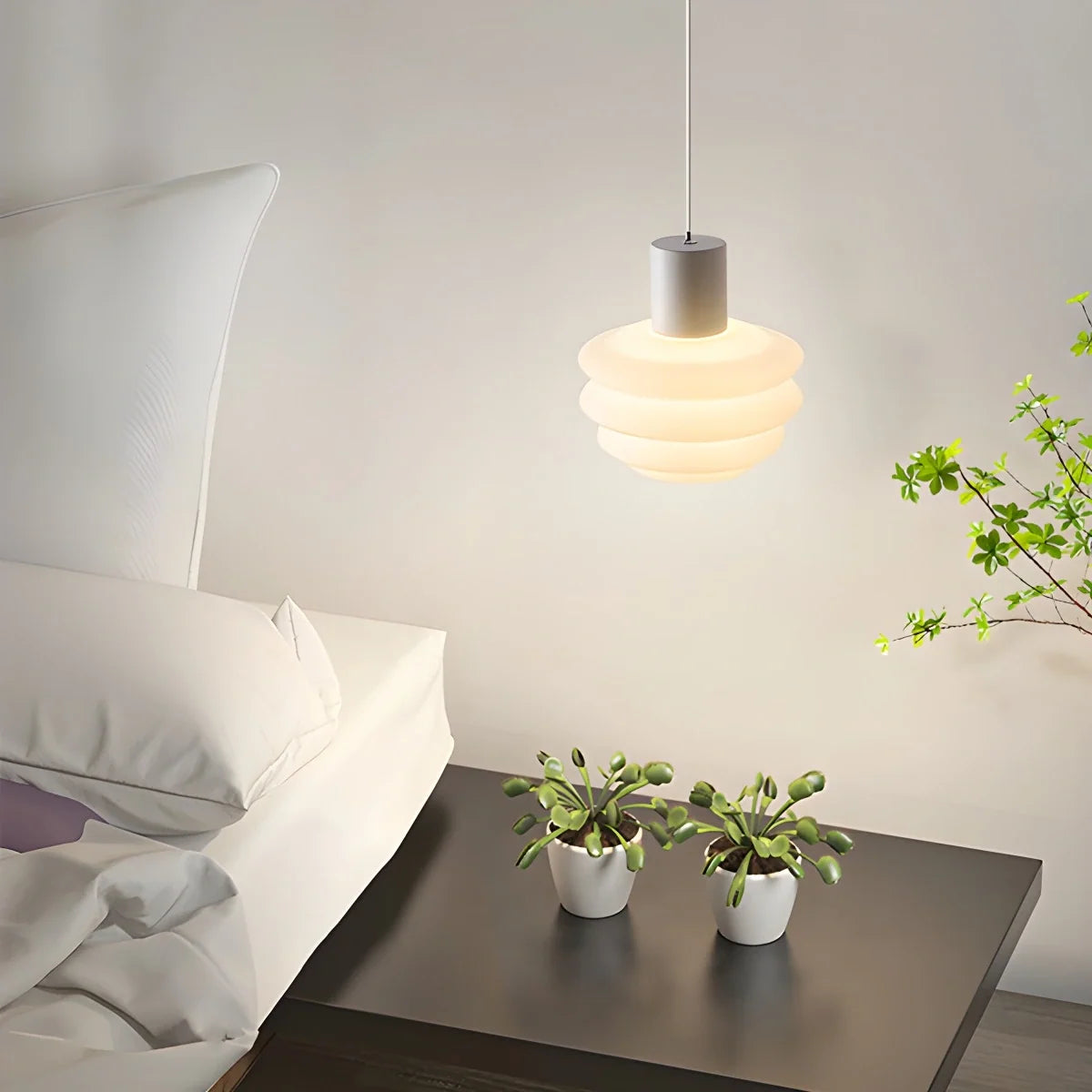 Nordic Cream Style LED Bedroom Small Pendant Light – detail 10