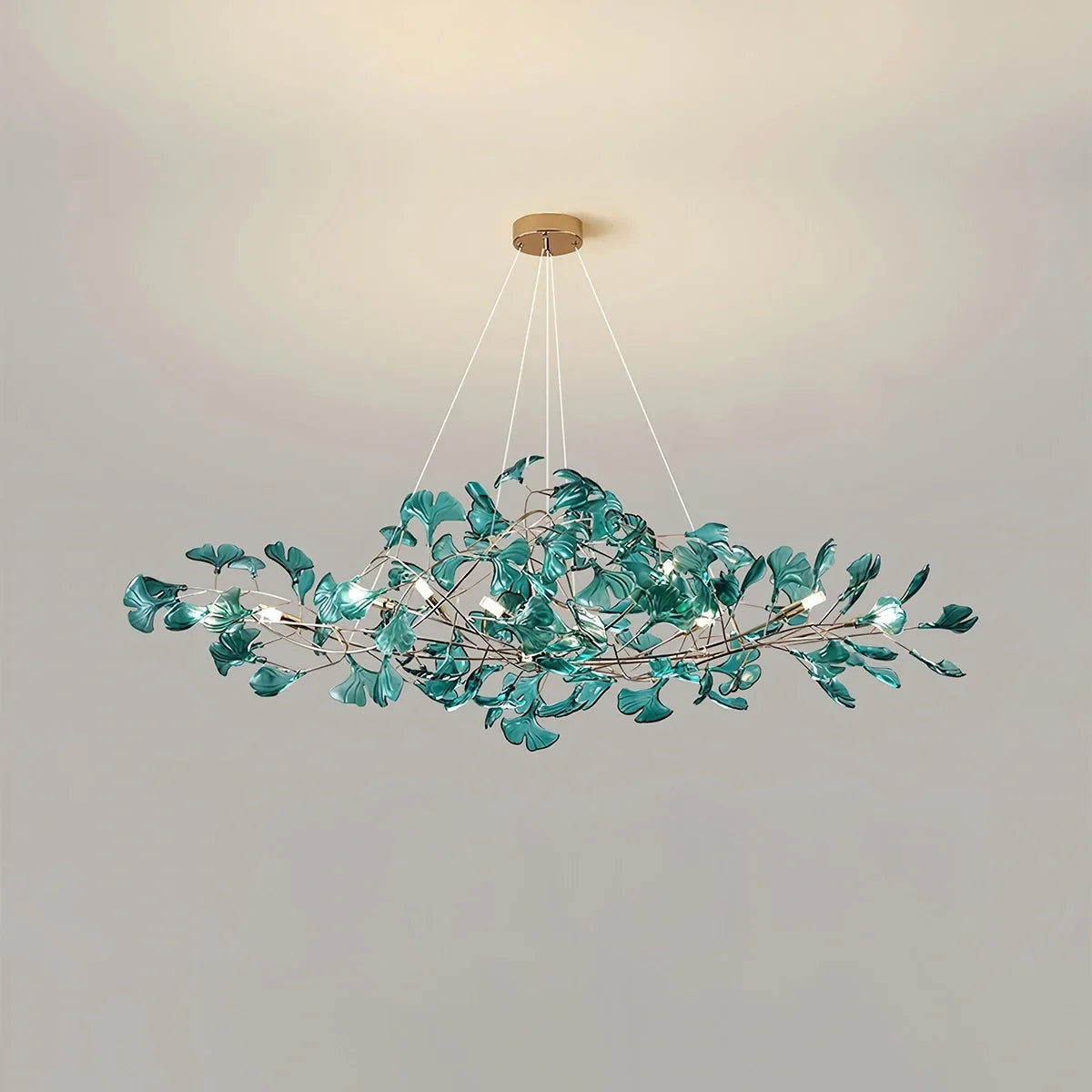 Acrylic Ginkgo Leaf Chandelier for Dining Area