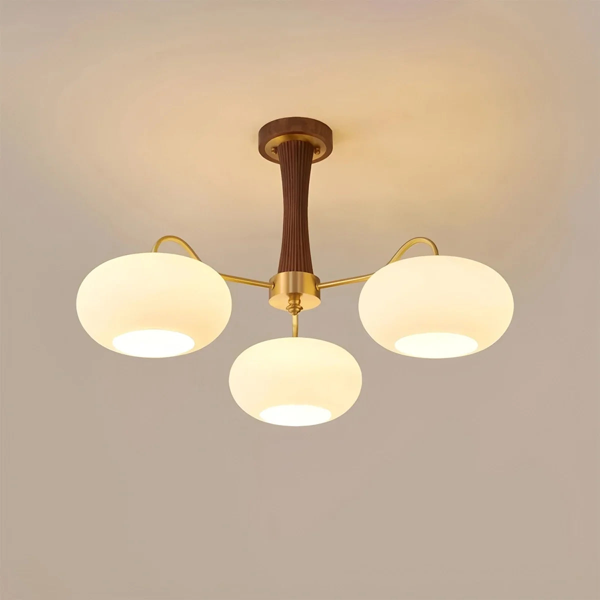 Brass Wooden Persimmon Chandelier – Brass detail 3