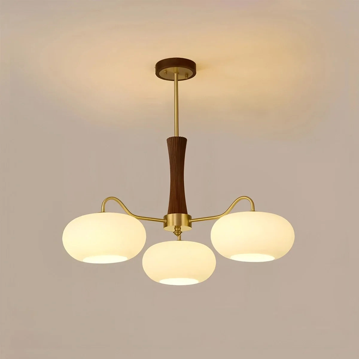 Brass Wooden Persimmon Chandelier – Brass detail 7