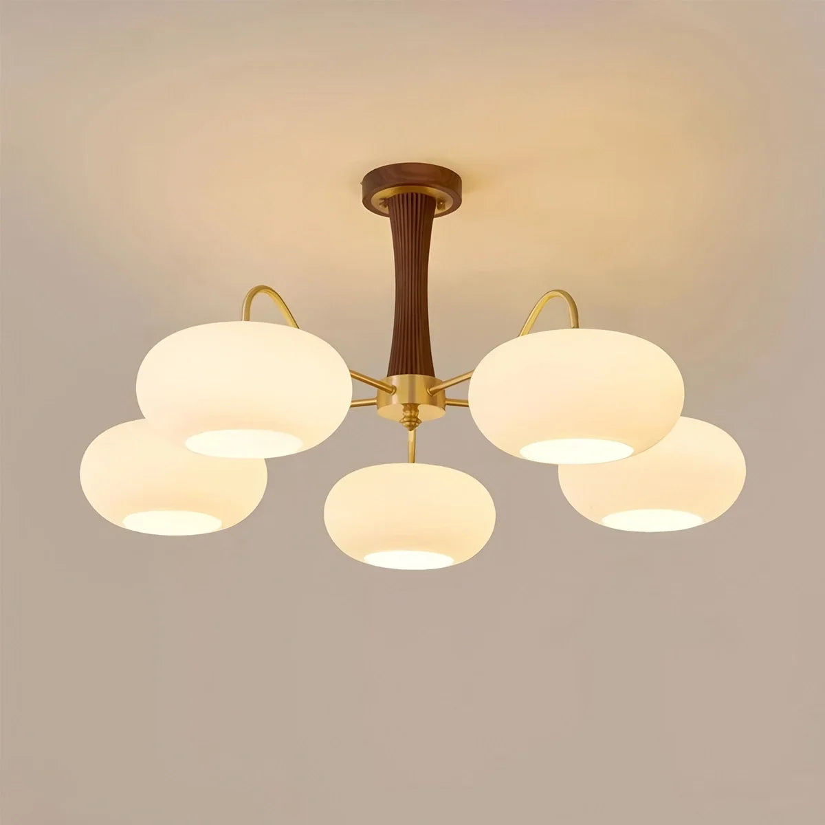 Brass Wooden Persimmon Chandelier – Brass detail 11