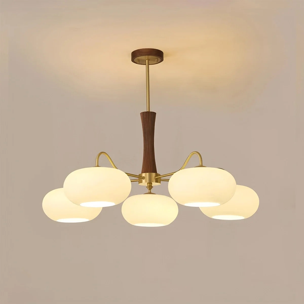 Brass Wooden Persimmon Chandelier – Brass detail 14