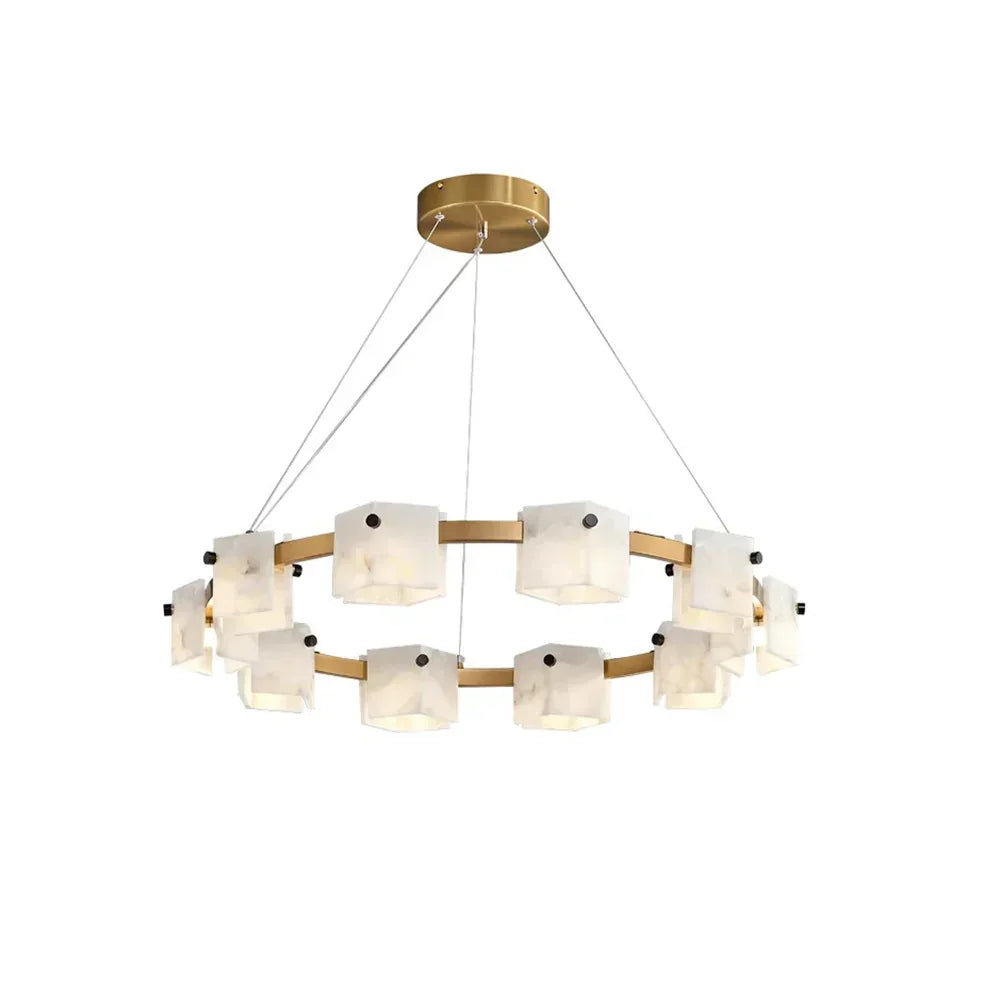 Diamond Shaped Alabaster Ring Chandelier – Alabaster detail 20