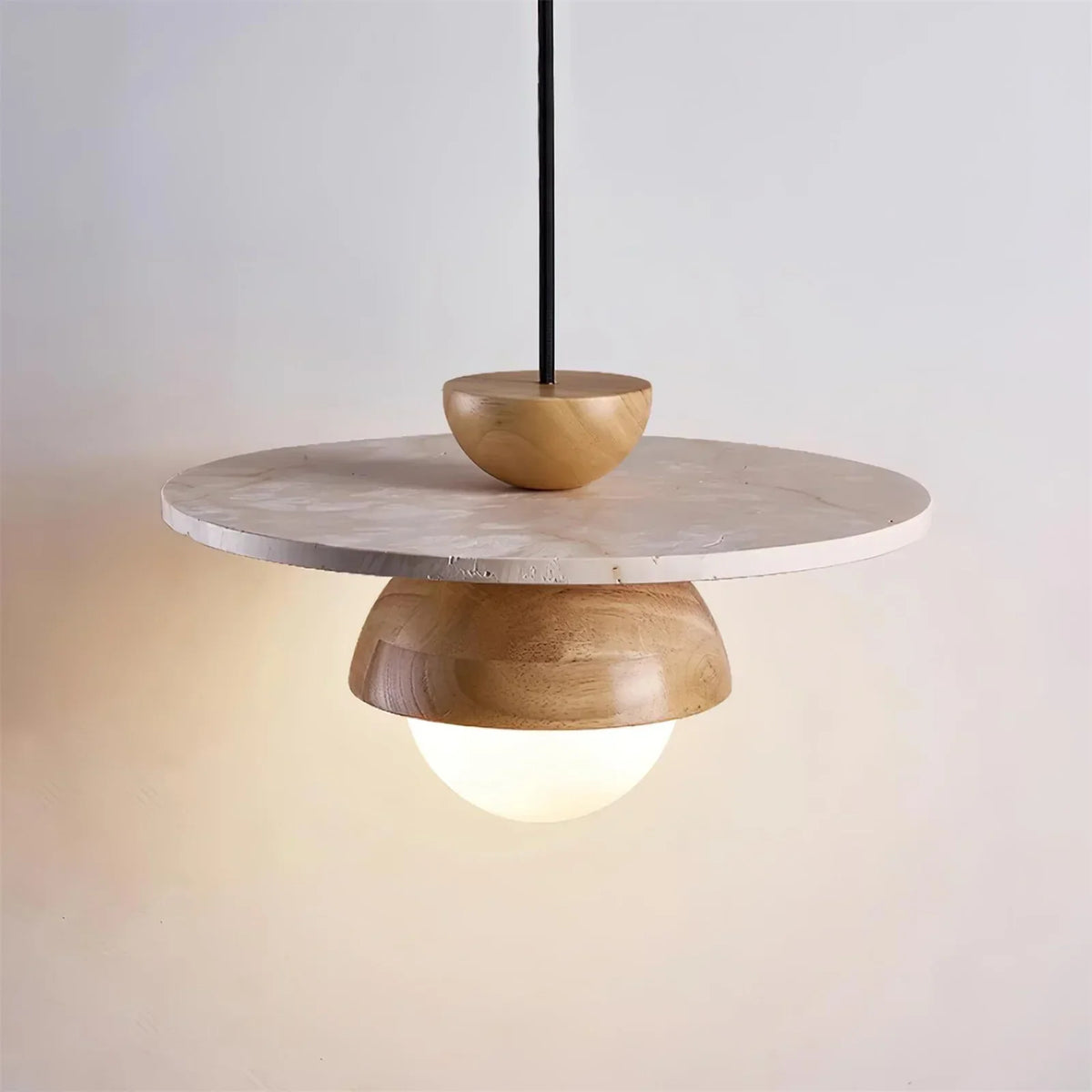Disc Shaped Travertine Kalse Pendant Lamp – Travertine detail 9
