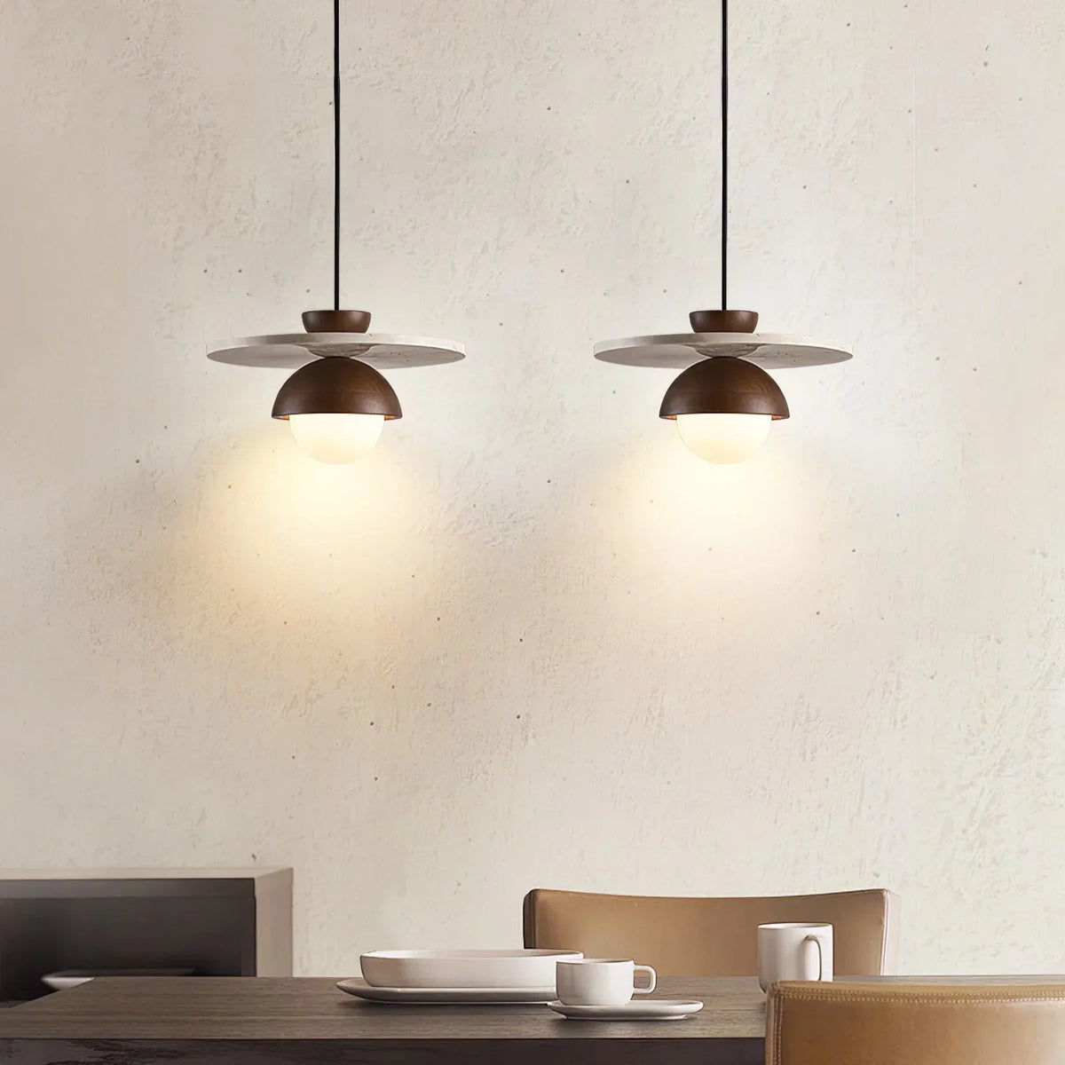 Disc Shaped Travertine Kalse Pendant Lamp – Travertine detail 3