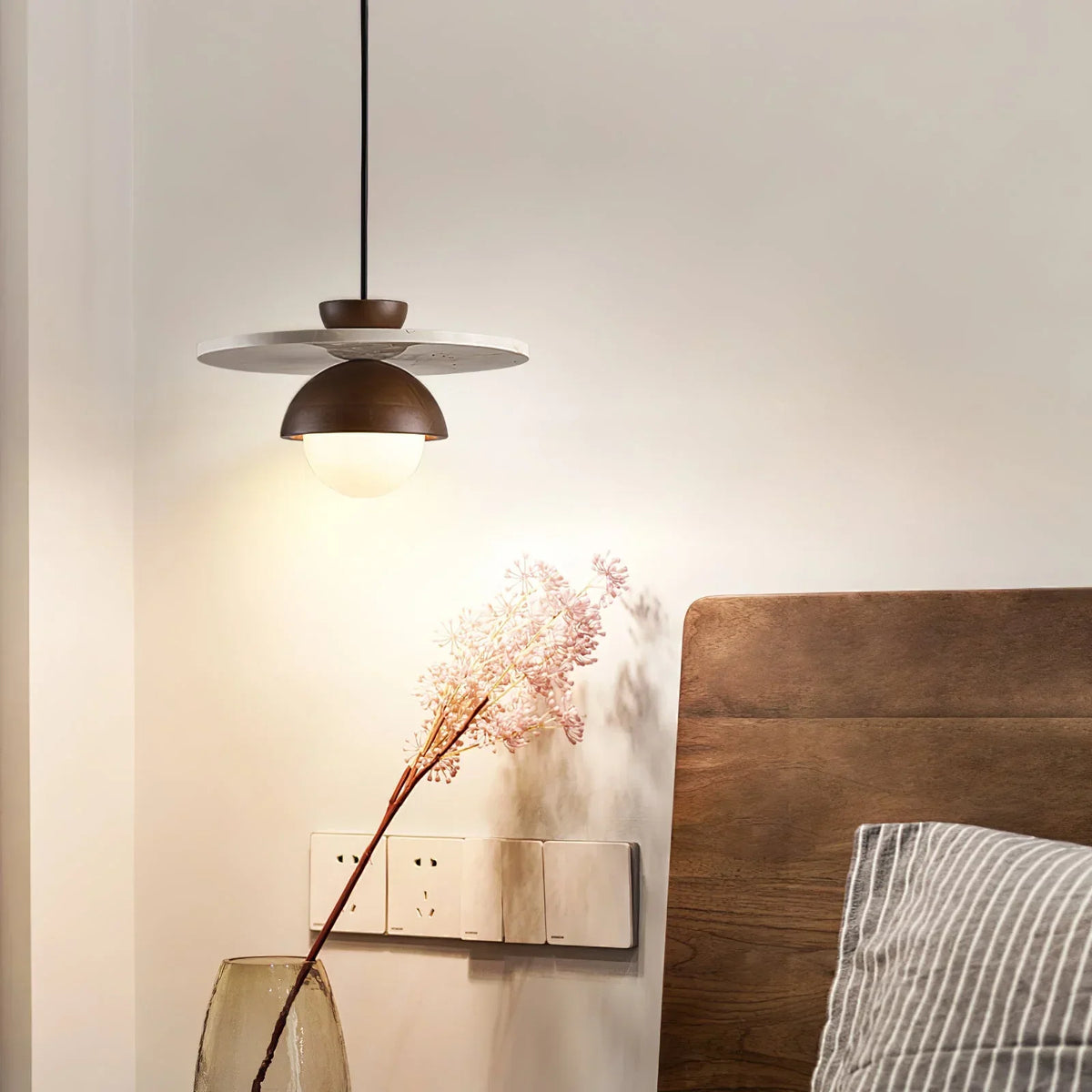 Disc Shaped Travertine Kalse Pendant Lamp – Travertine detail 4