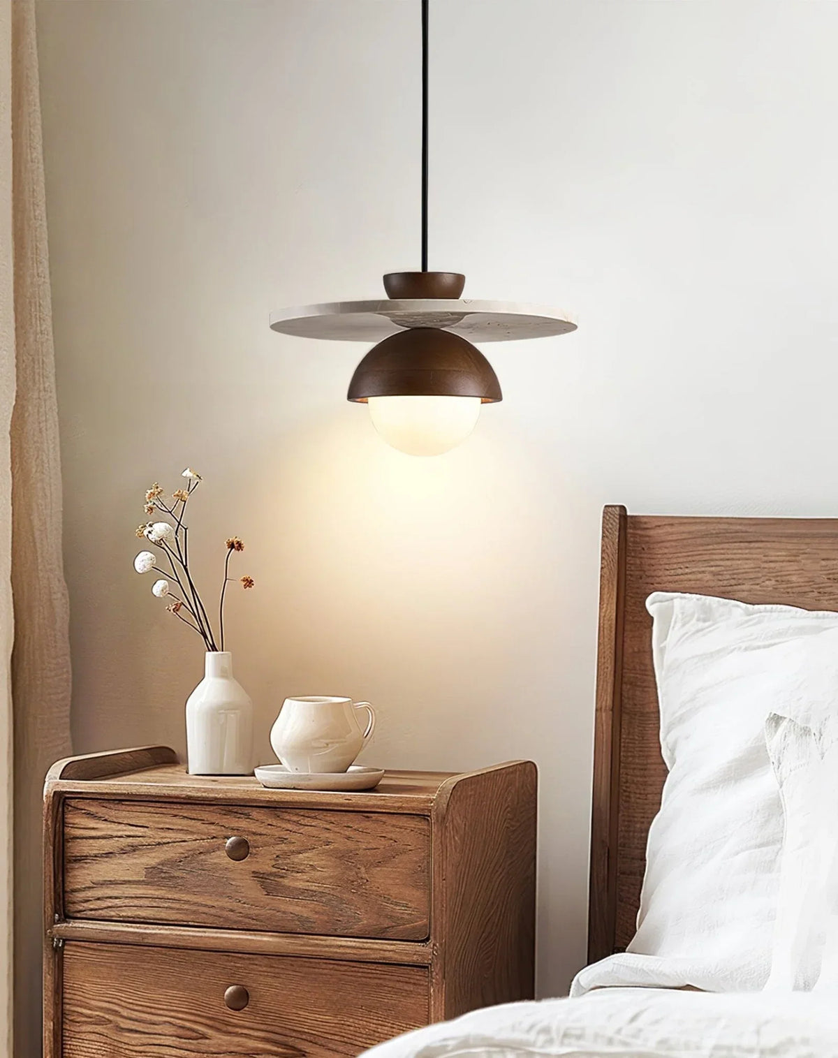 Disc Shaped Travertine Kalse Pendant Lamp – Travertine detail 6