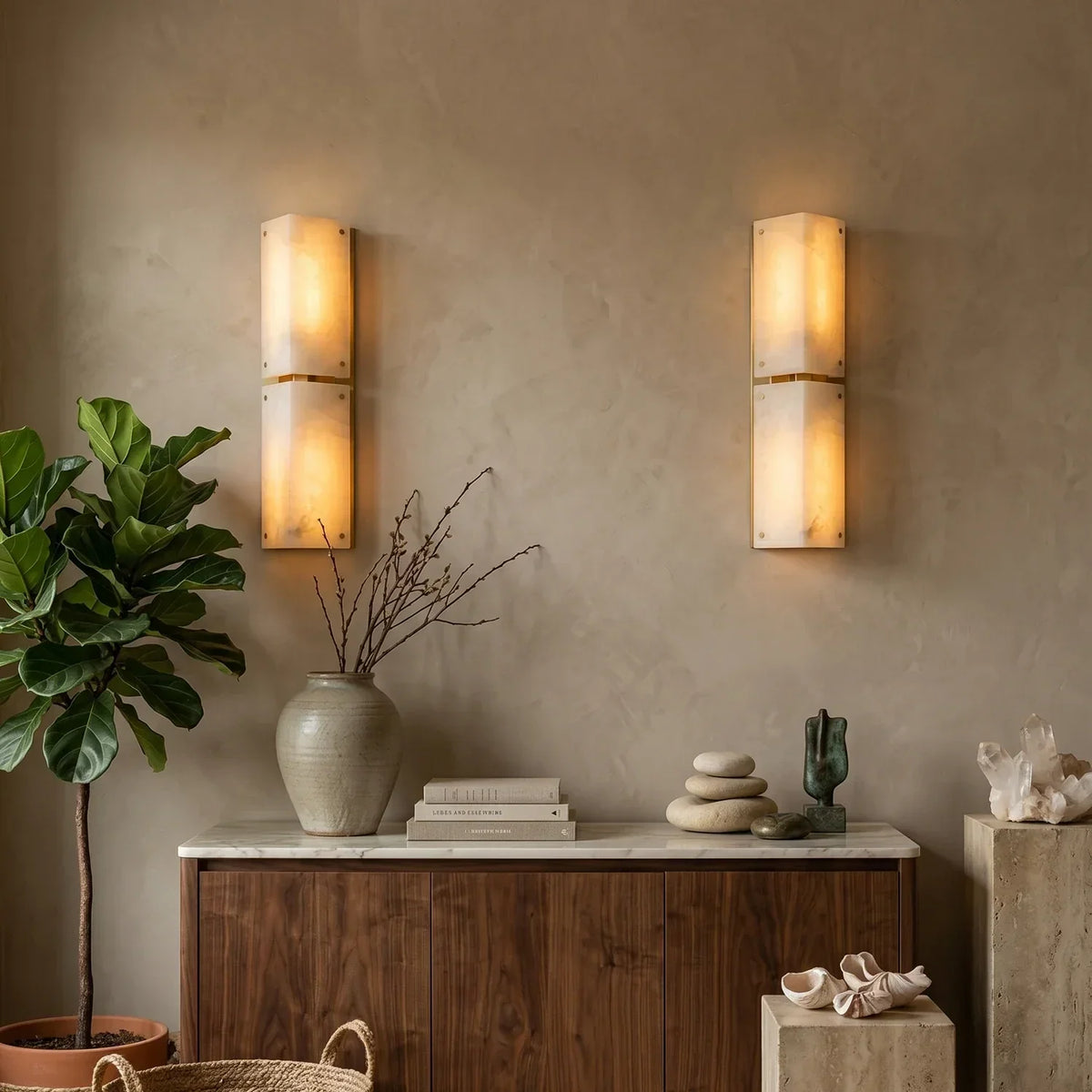 Double Panel Aurelia Alabaster Wall Lamp – Alabaster detail 7