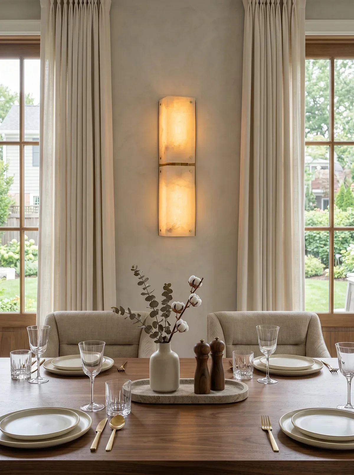 Double Panel Aurelia Alabaster Wall Lamp – Alabaster detail 9