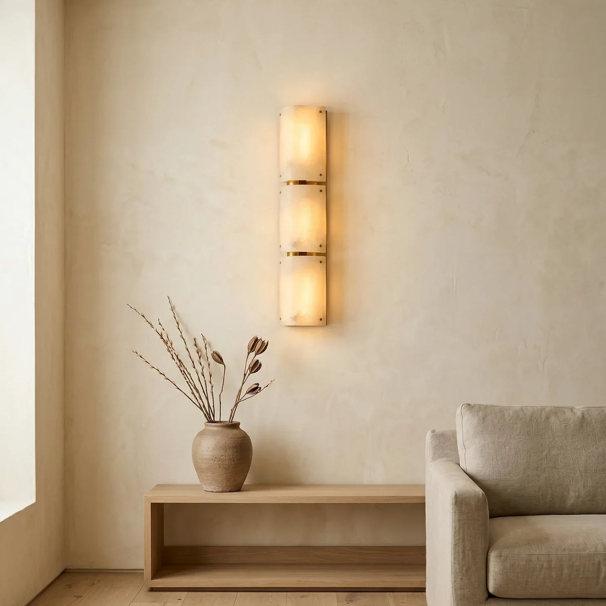 Double Panel Aurelia Alabaster Wall Lamp – Alabaster detail 4