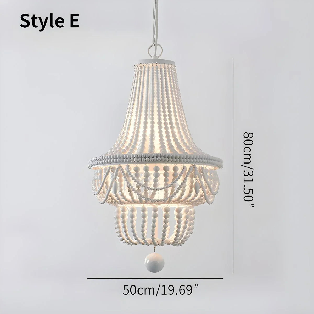 Retro Wooden Bead Chandelier for Dining Room – detail 25