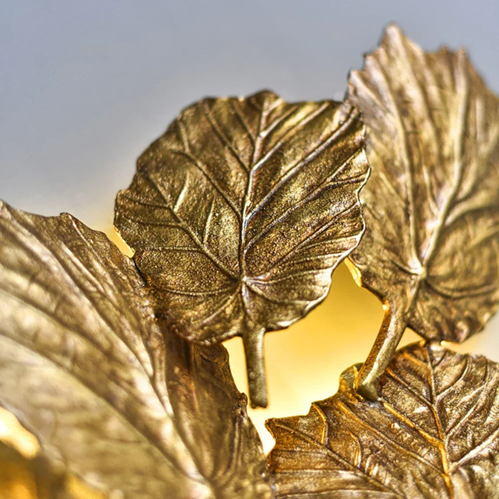 Forest Canopy Brass Leaf Wall Sconce – Brass detail 11