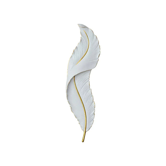 Feather Sculpture Resin Wall Lamp