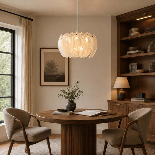 Modern Cloudy Petal Glass Texture Chandelier