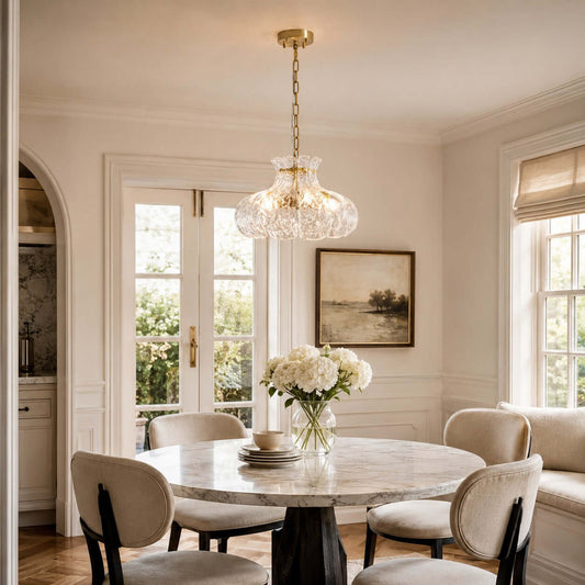 French Petal Clear Glass Pendant Light