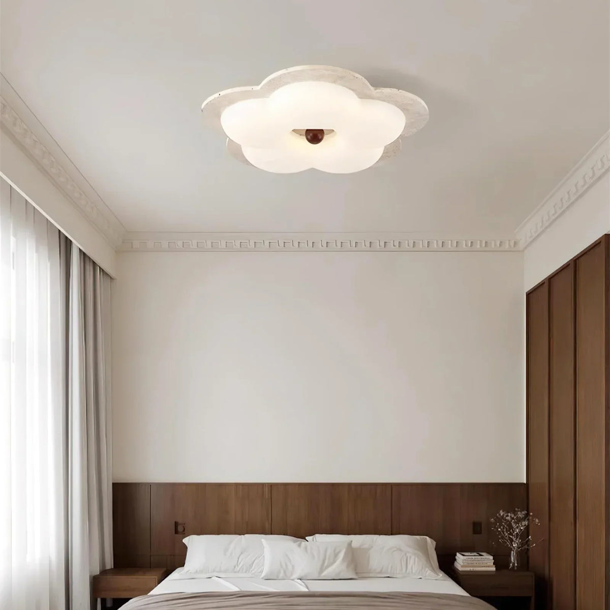 Flower Travertine Lumi Ceiling Light – Travertine detail 2