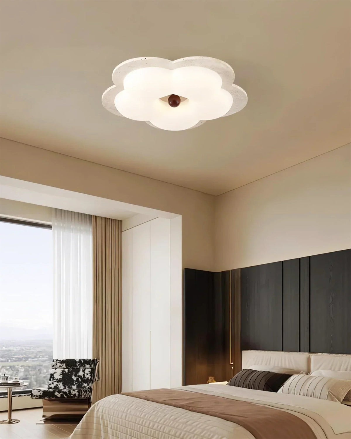 Flower Travertine Lumi Ceiling Light – Travertine detail 3