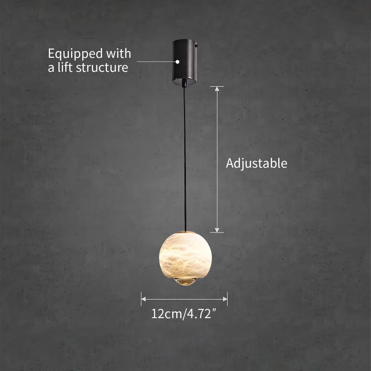 Modern Adjustable Spanish Alabaster Pendant Light – Alabaster detail 4